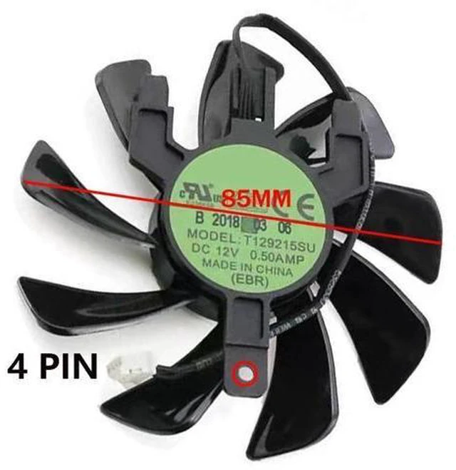 Alt view image 2 of 6 - Graphics Card Cooling Fans Suitable forSapphire RX 470D Gold OC RX 470D Platinum OC RX 570 Pulse ITX Series Desktop T129215SU 85mm 12V 0.5A 4Pin Video Card Cooler Fans GPU Fan