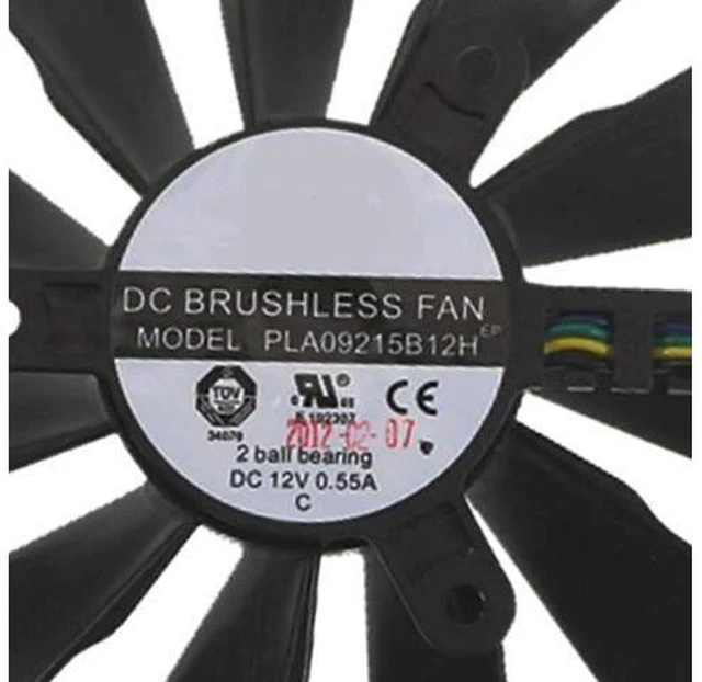 Alt view image 3 of 6 - Graphics Card Cooling Fans Suitable forMSI GTX 950 1060 R6 770 N550GTX Ti N640GT N650 N450 R7 250 360 R7750 R7770 Series Desktop PLA09215B12H 85mm 12V 0.55A 4Pin Video Card Cooler Fans GPU Fan