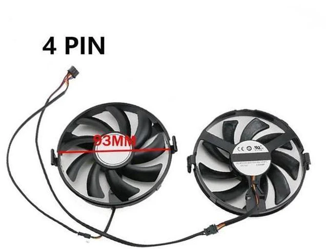 Alt view image 3 of 6 - Graphics Card Cooling Fans Suitable forXFX R7 350 360 370 R9 380 370X 380X RX 460 560 Series Desktop FDC10U12S9-C 93mm 12V 0.45A 4Pin Video Card Cooler Fans GPU Fan