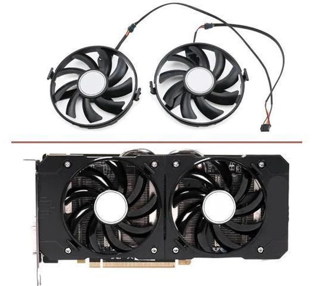 Alt view image 5 of 6 - Graphics Card Cooling Fans Suitable forXFX R7 350 360 370 R9 380 370X 380X RX 460 560 Series Desktop FDC10U12S9-C 93mm 12V 0.45A 4Pin Video Card Cooler Fans GPU Fan