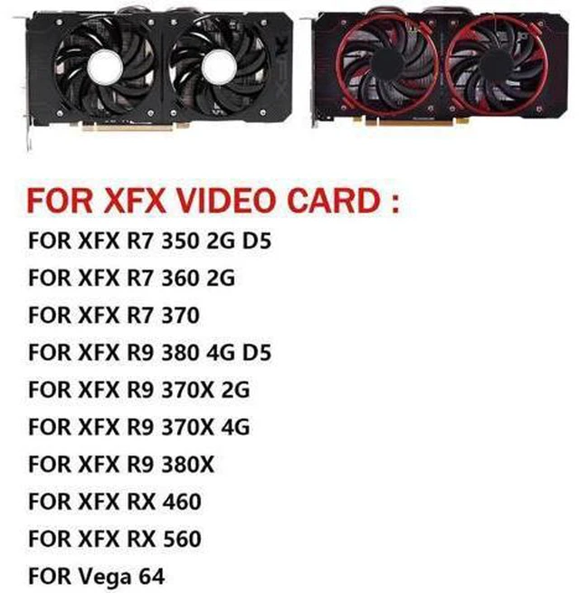 Alt view image 6 of 6 - Graphics Card Cooling Fans Suitable forXFX R7 350 360 370 R9 380 370X 380X RX 460 560 Series Desktop FDC10U12S9-C 93mm 12V 0.45A 4Pin Video Card Cooler Fans GPU Fan