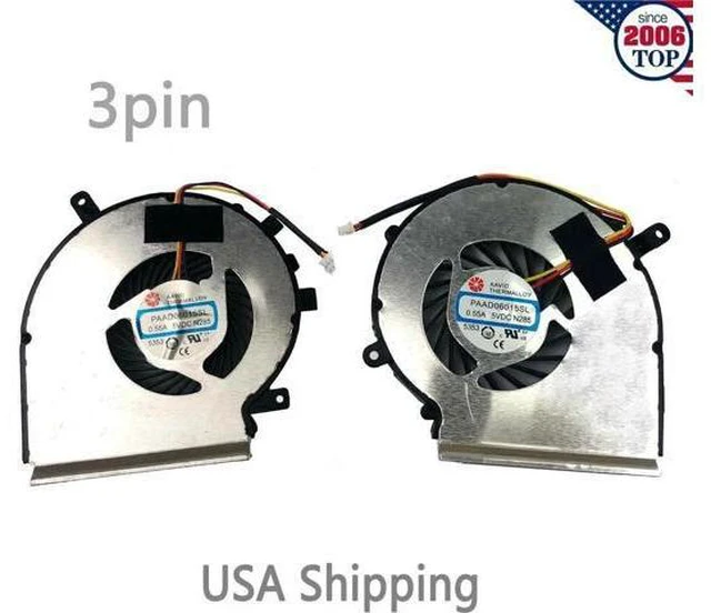 Main image of Aomoproing Gpu and Cpu cooling fan for MSI GE62 6QC 6QD 6QF GL72 7RDX Series 3Pin