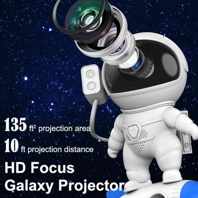 Alt view image 4 of 7 - HTLNUZD Rocket Astronaut Galaxy Projector Space Night Light and 12 Film Pieces Nebula Galaxy Projector Light 360° Rotation Magnetic Head for Bedroom, Gaming Room Decor Christmas Gift