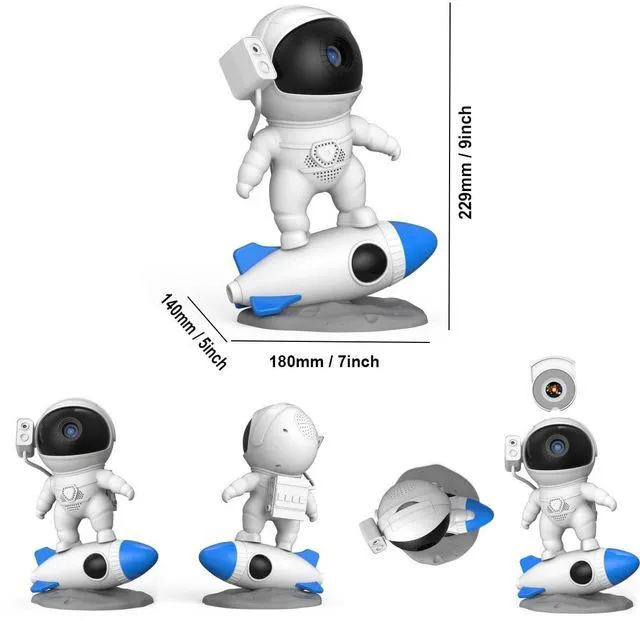 Alt view image 5 of 7 - HTLNUZD Rocket Astronaut Galaxy Projector Space Night Light and 12 Film Pieces Nebula Galaxy Projector Light 360° Rotation Magnetic Head for Bedroom, Gaming Room Decor Christmas Gift