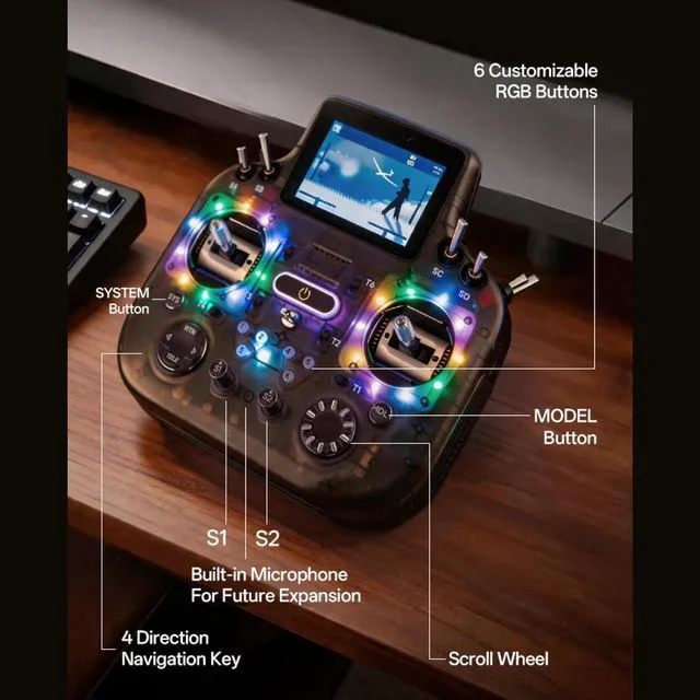 Alt view image 7 of 7 - RadioMaster GX15 MAX Gemini ELRS AG02 Hall Gimbal Touchscreen FPV Radio