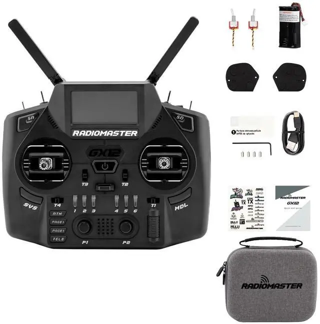 Main image of HTLNUZD Radiomaster GX12 ExpressLRS Dual-Band Gemini Xross Band Radio Controller with 3D Digital Hall Gimbal 2.4GHz/915MHz for FPV Drones RC Aircraft (GX12 M2)