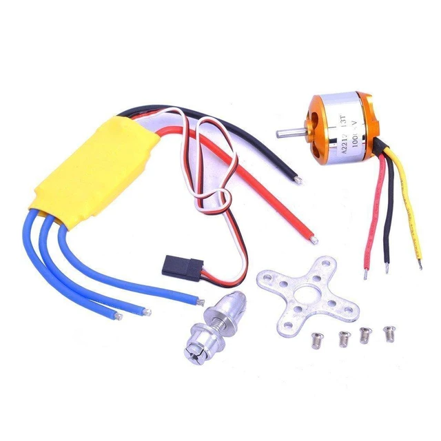 Alt view image 4 of 6 - HappyCow A2212 1000KV Outrunner Brushless Motor + 30A ESC Electric Speed Controller Set for RC Aircraft Plane Multi-Copter Quadcopter