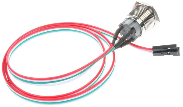 Alt view image 6 of 6 - 16mm Chassis Switch Metal Button Switch with 22inchs Extension Cable Red Yellow Blue Green ATX Supply On/Off Suitable for Computer DIY Switch (16mm, Blue Symbol)