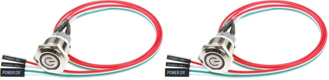 Main image of 12mm Chassis Switch Metal Button Switch with 22inchs Extension Cable Red Yellow Blue Green ATX Supply On/Off Suitable for Computer DIY Switch (12mm, Blue Symbol) (Pack of 2)