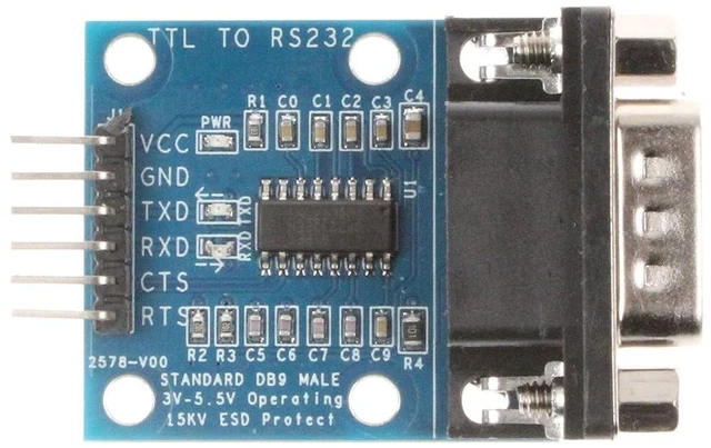 Alt view image 6 of 6 - TTL to RS232 Module Male Female Mutual Conversion Module Serial Level Conversion to SP232 TTL Serial Port Communicates with RS232 Level Device 15KV ESD Protect (Male)