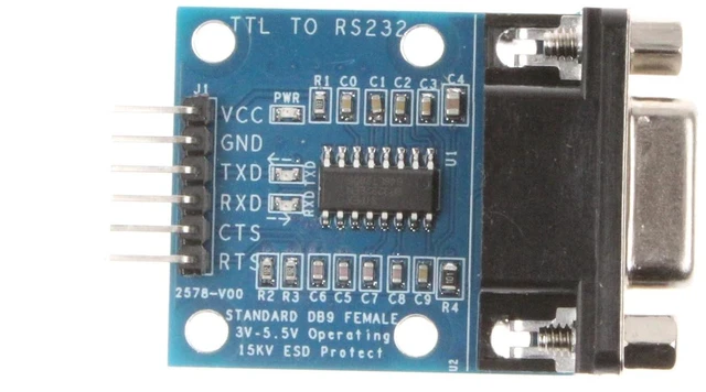 Alt view image 6 of 6 - TTL to RS232 Module Male Female Mutual Conversion Module Serial Level Conversion to SP232 TTL Serial Port Communicates with RS232 Level Device 15KV ESD Protect (Female)