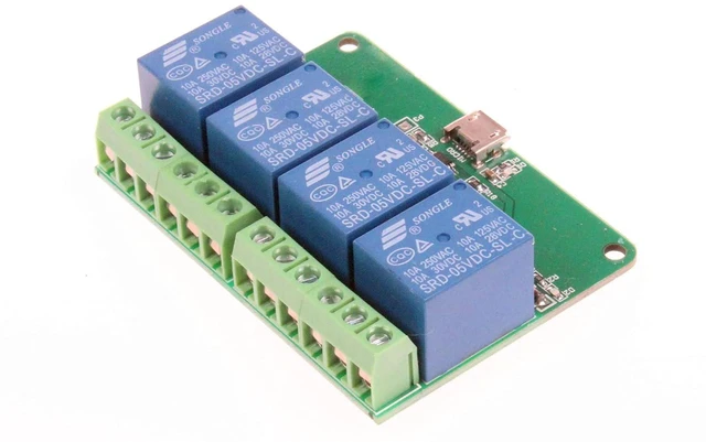 Alt view image 6 of 7 - 4-Channel Micro-USB HID Drive-Free USB Computer Control Switch Relay Module