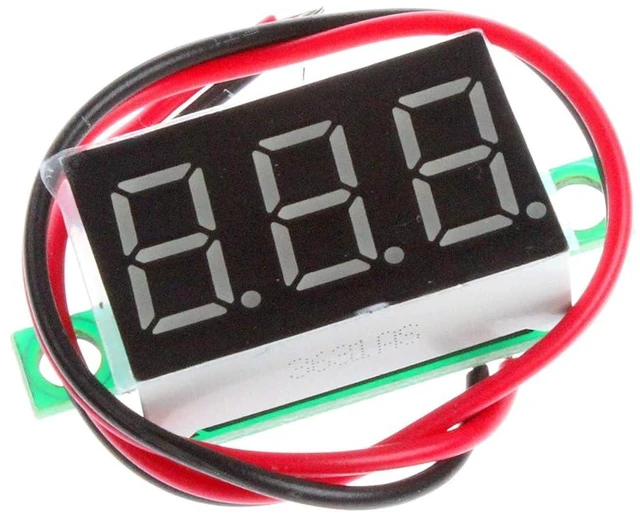 Alt view image 2 of 5 - 0.36 inches LED Ultra-Small 4.50-30V DC Digital Voltmeter 2-Wire Battery Voltage Tester Red Blue Green Three Colors Display (Pack of 3) (Red)