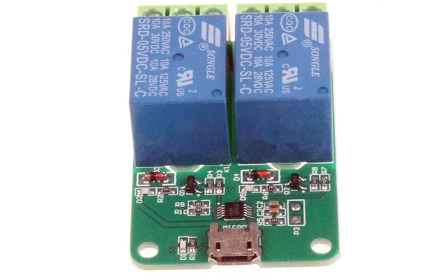 Alt view image 2 of 7 - HID Drive-Free USB Computer Control Switch Relay Module USB Smart Switch Control Plug and Play (2-Channel Micro-USB)