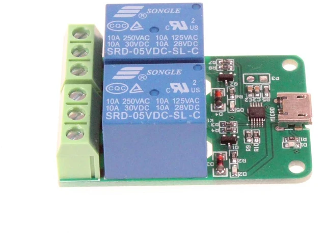 Alt view image 6 of 7 - HID Drive-Free USB Computer Control Switch Relay Module USB Smart Switch Control Plug and Play (2-Channel Micro-USB)