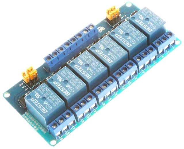 Alt view image 7 of 7 - 6-Channel Relay Module 5V 12V 24V High Low Level Trigger with Optocoupler Isolation Relay Load AC 250V 10A DC 30V 10A (DC 24V, Blue)