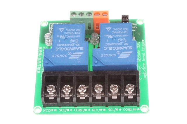 Alt view image 5 of 7 - 30A 2 Channel Relay Module High Low Level Trigger with Optocoupler Isolation Load DC 30V AC 250V 30A for PLC Automation Equipment Control Industrial Control (2 Channel 24V)