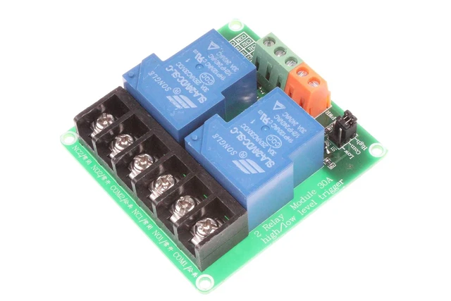 Alt view image 6 of 7 - 30A 2 Channel Relay Module High Low Level Trigger with Optocoupler Isolation Load DC 30V AC 250V 30A for PLC Automation Equipment Control Industrial Control (2 Channel 24V)