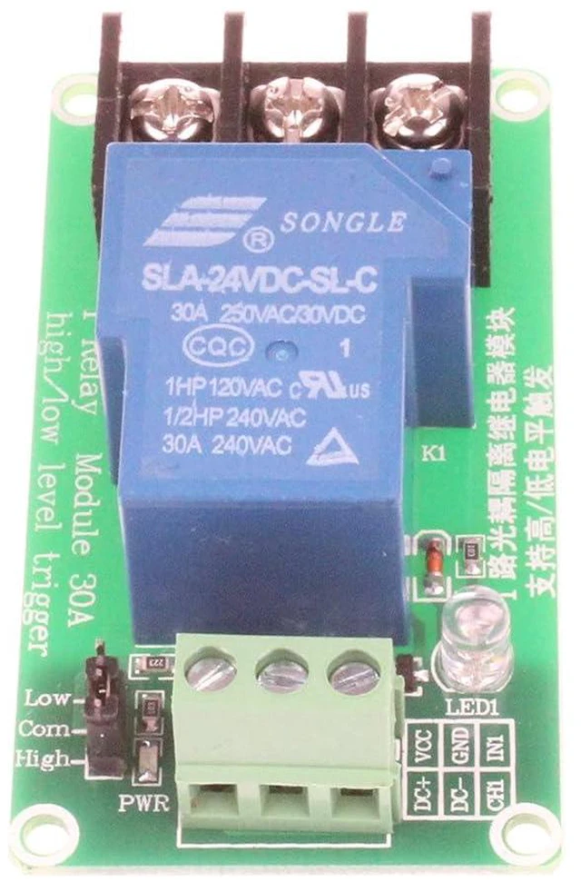 Alt view image 2 of 7 - 30A 1-Channel Relay Module High Low Level Trigger with Optocoupler Isolation Load DC 30V AC 250V 30A for PLC Automation Equipment Control Industrial Control (1-Channel 24V)
