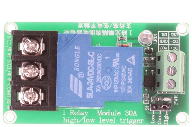 Alt view image 7 of 7 - 30A 1-Channel Relay Module High Low Level Trigger with Optocoupler Isolation Load DC 30V AC 250V 30A for PLC Automation Equipment Control Industrial Control (1-Channel 24V)