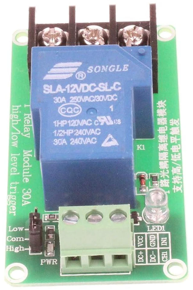 Alt view image 2 of 6 - 30A 1 Channel Relay Module High Low Level Trigger with Optocoupler Isolation Load DC 30V AC 250V 30A for PLC Automation Equipment Control Industrial Control (1 Channel 12V)