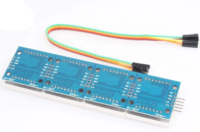 Alt view image 7 of 7 - MAX7219 Dot Matrix Module 4 in 1 Display Module Blue Red Green Three Colors with 5Pin Wire - Upgrade (Blue)