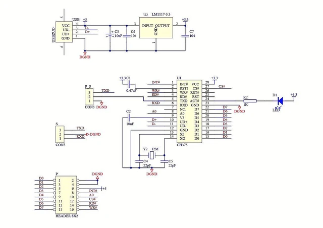 Alt view image 3 of 7 - CH376 CH376S U-Disk Read Write Module USB Interface Communication U-Disk Read Write Module