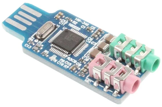 Alt view image 3 of 6 - CM108 USB Sound Card Chip Drive-Free Computer External Sound Card Module