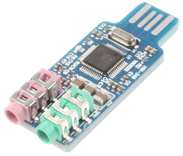Alt view image 4 of 6 - CM108 USB Sound Card Chip Drive-Free Computer External Sound Card Module