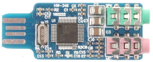 Alt view image 5 of 6 - CM108 USB Sound Card Chip Drive-Free Computer External Sound Card Module
