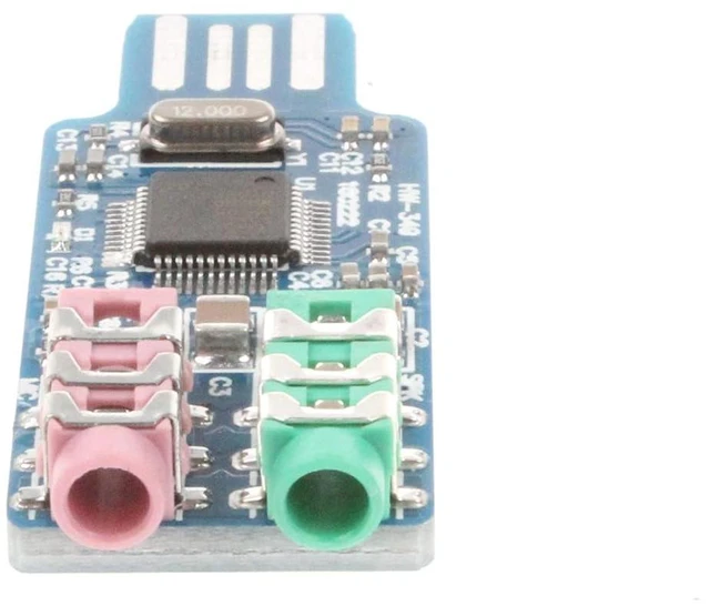 Alt view image 6 of 6 - CM108 USB Sound Card Chip Drive-Free Computer External Sound Card Module