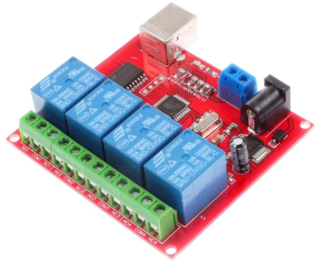 Alt view image 6 of 7 - 4-Channel 5V Computer USB Control Switch Relay Module Drive-Free Relay Module Plug and Play Suitable for PC Smart Controller