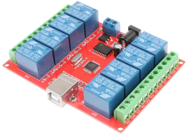 Alt view image 3 of 6 - 8-Channel 12V Computer USB Control Switch Relay Module Drive-Free Relay Module Plug and Play Suitable for PC Smart Controller