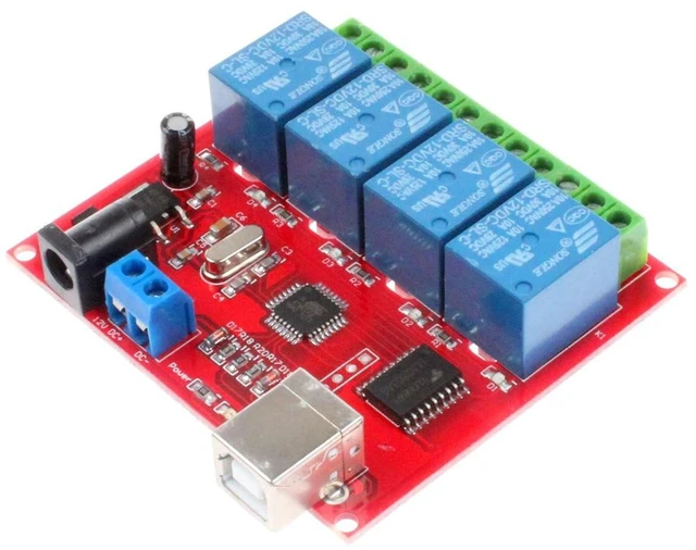 Alt view image 3 of 7 - 4-Channel 12V Computer USB Control Switch Relay Module Drive-Free Relay Module Plug and Play Suitable for PC Smart Controller