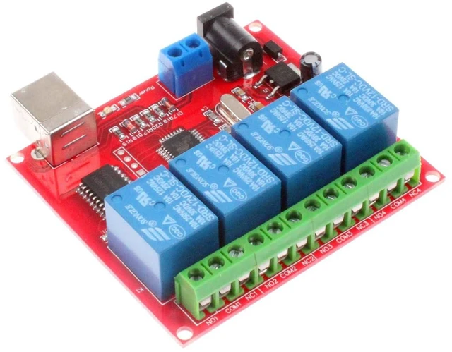 Alt view image 4 of 7 - 4-Channel 12V Computer USB Control Switch Relay Module Drive-Free Relay Module Plug and Play Suitable for PC Smart Controller