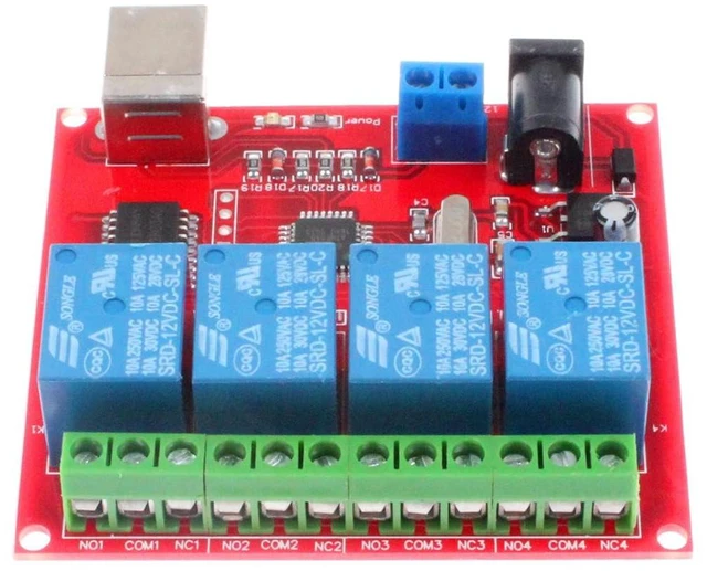 Alt view image 5 of 7 - 4-Channel 12V Computer USB Control Switch Relay Module Drive-Free Relay Module Plug and Play Suitable for PC Smart Controller