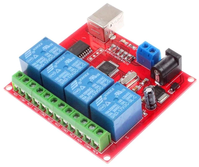 Alt view image 6 of 7 - 4-Channel 12V Computer USB Control Switch Relay Module Drive-Free Relay Module Plug and Play Suitable for PC Smart Controller