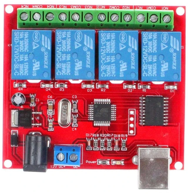 Alt view image 7 of 7 - 4-Channel 12V Computer USB Control Switch Relay Module Drive-Free Relay Module Plug and Play Suitable for PC Smart Controller