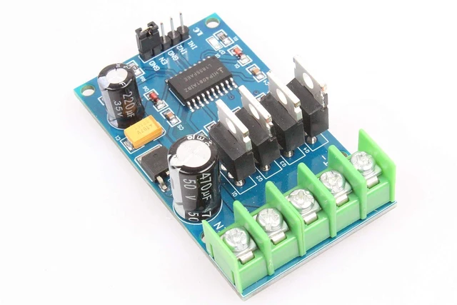 Alt view image 5 of 7 - 170W High-power H-bridge Motor Drive Module 2-Channel PWM Inputs 0-100% Duty Cycle with Instantaneous Braking Capability Forward Reverse Support 3.3V 5V Logic input Analog input MCU IO Port
