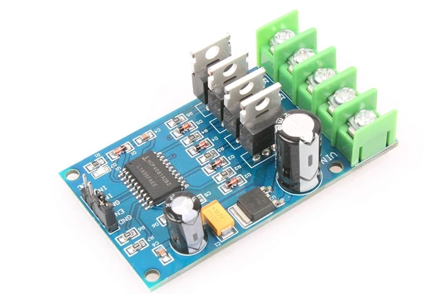 Alt view image 3 of 7 - 170W High-power H-bridge Motor Drive Module 2-Channel PWM Inputs 0-100% Duty Cycle with Instantaneous Braking Capability Forward Reverse Support 3.3V 5V Logic input Analog input MCU IO Port