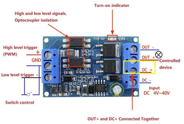 Alt view image 2 of 7 - 10A 600W High Power MOS Trigger Switch Driver Module PWM Conditioning Electronic Switch Control Board FET MOS Trigger Switch Driver Module