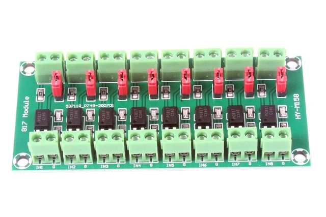 Alt view image 3 of 6 - PC817 8-Channel Optocoupler Board 3.6-30V Signal Transfer Module Electrical Isolation Board for Microcontroller Interface