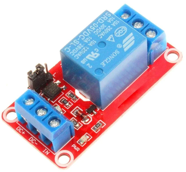 Alt view image 4 of 6 - 1 Channel Relay Module with Isolated Optocoupler 5V 12V 24V High Low Level Trigger Module Triggered (Pack of 3) (5V, Red)