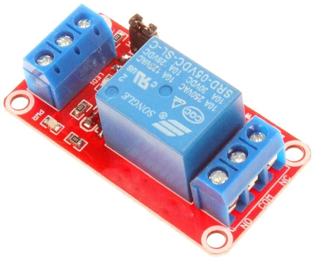 Alt view image 5 of 6 - 1 Channel Relay Module with Isolated Optocoupler 5V 12V 24V High Low Level Trigger Module Triggered (Pack of 3) (5V, Red)