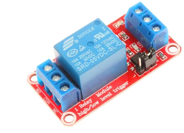 Alt view image 6 of 6 - 1 Channel Relay Module with Isolated Optocoupler 5V 12V 24V High Low Level Trigger Module Triggered (Pack of 3) (5V, Red)