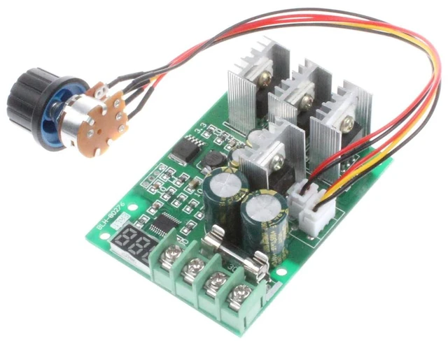 Alt view image 2 of 7 - PWM DC Motor Governor Controller 30A Max DC6-60V 12V 24V 36V 48V Brush DC Motor Controller Digital Display 0-100% Speed Regulation (30A Digital Display)
