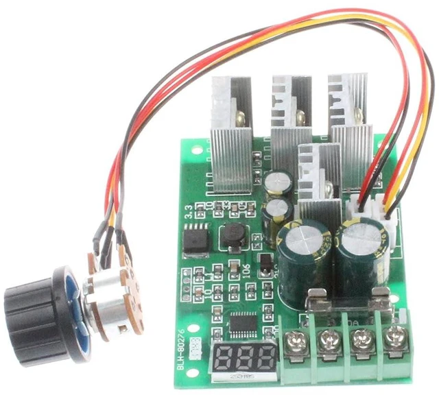 Alt view image 3 of 7 - PWM DC Motor Governor Controller 30A Max DC6-60V 12V 24V 36V 48V Brush DC Motor Controller Digital Display 0-100% Speed Regulation (30A Digital Display)