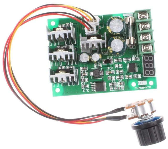 Alt view image 6 of 7 - PWM DC Motor Governor Controller 30A Max DC6-60V 12V 24V 36V 48V Brush DC Motor Controller Digital Display 0-100% Speed Regulation (30A Digital Display)