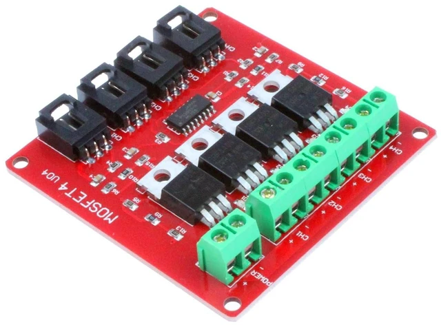 Alt view image 4 of 6 - 4-Channel MOSFET Switch Module IRF540 Isolated Power Module (4-Channel, Red)