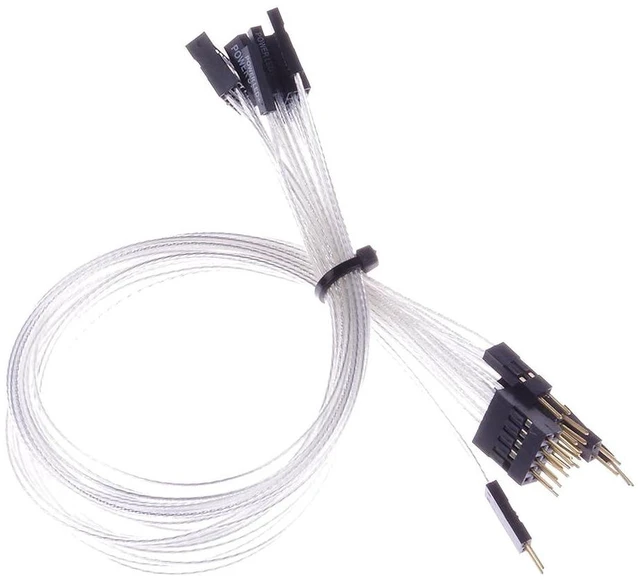 Alt view image 2 of 7 - Motherboard Extension Cable Set Silver Plating Cord Gold-Plated Plug Six Kinds POWE LED HDD LED Power SW Reset SW HD Audio Front USB Extension Cable Length 11 inches Compatible with PC